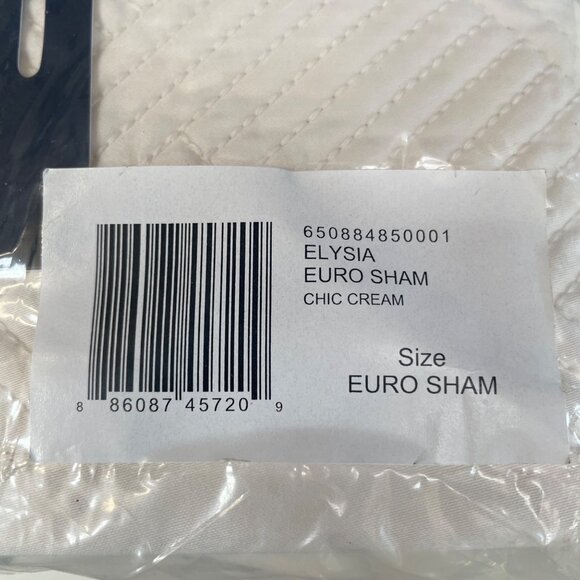 Ralph Lauren Park Row Elysia Euro Sham Chic Cream MSRP $300 Neutral Preppy - Picture 3 of 5